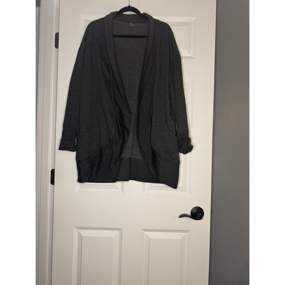 Eddie Bauer Camp Fleece Wrap Cardigan Gray Xl So Cozy